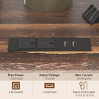 Mobile Printer Stand with Socket & USB Ports