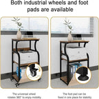 3 Tier Printer Stand,Printer Table with Adjustable Storage Shelf - 19.7 x 15.7 x 29.5 inches