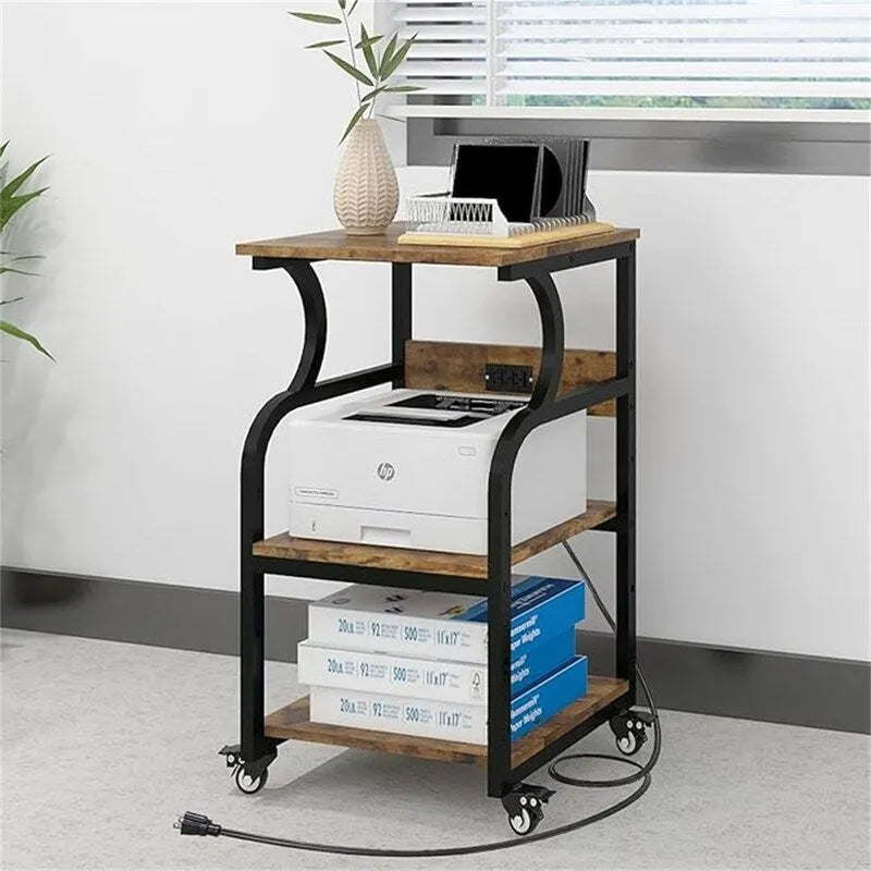 3 Tier Printer Stand,Printer Table with Adjustable Storage Shelf - 19.7 x 15.7 x 29.5 inches