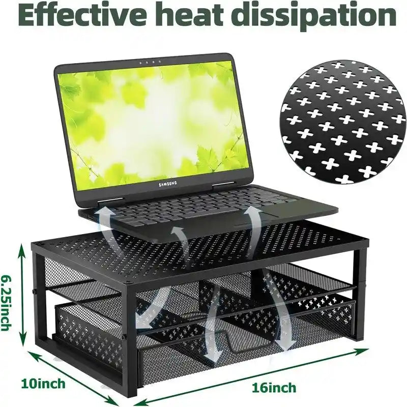 Trending-Metal Monitor Stand Riser - 16W x 10D x6.25H