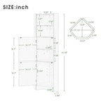 Tall Bathroom Corner Cabinet, Freestanding Storage Cabinet with Doors and Adjustable Shelves, MDF Board, Green