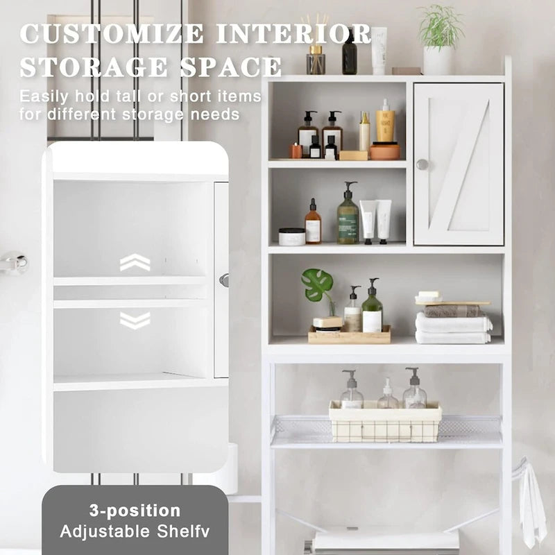 Wooden Bathroom Over The Toilet Storage Cabinet - N/A