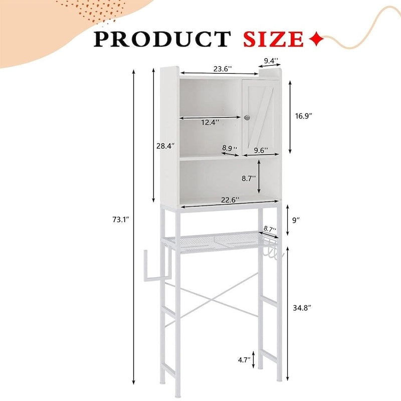 Wooden Bathroom Over The Toilet Storage Cabinet - N/A