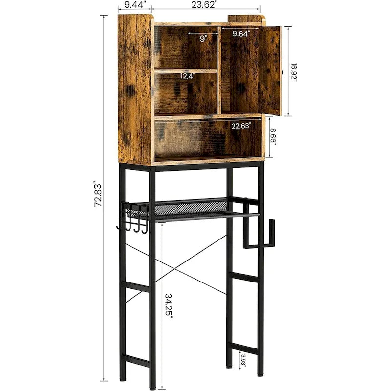 Wooden Bathroom Over The Toilet Storage Cabinet - N/A
