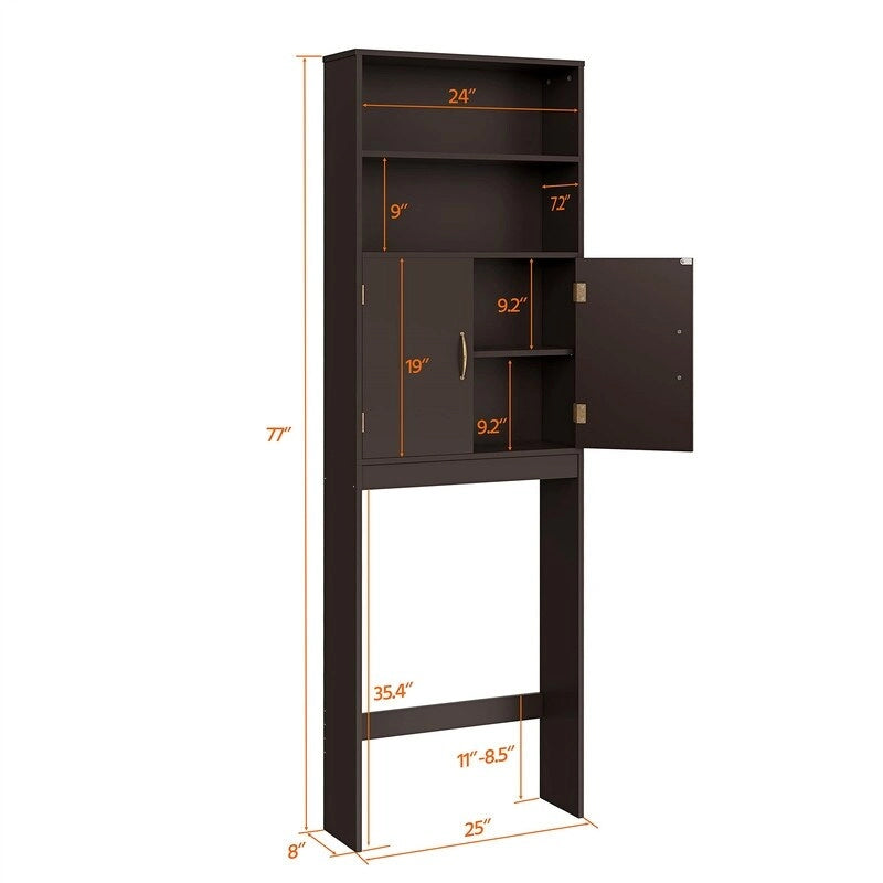 Over the Toilet Storage Cabinet - 8D x 25W x 77H