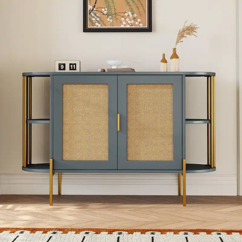 legant Curved Dining Cabinet with Gold Trim