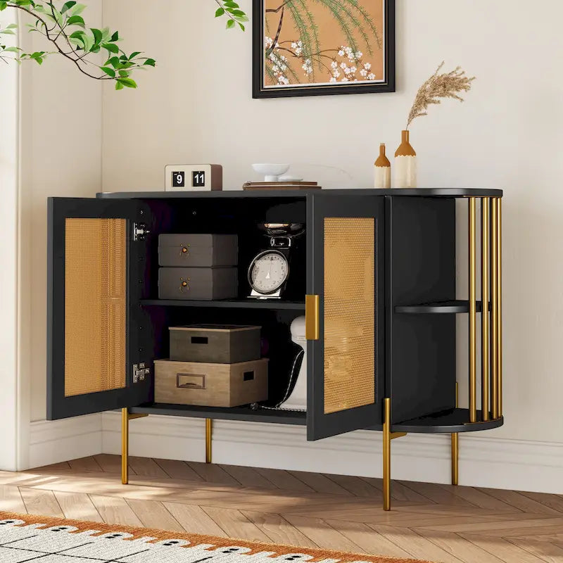 legant Curved Dining Cabinet with Gold Trim