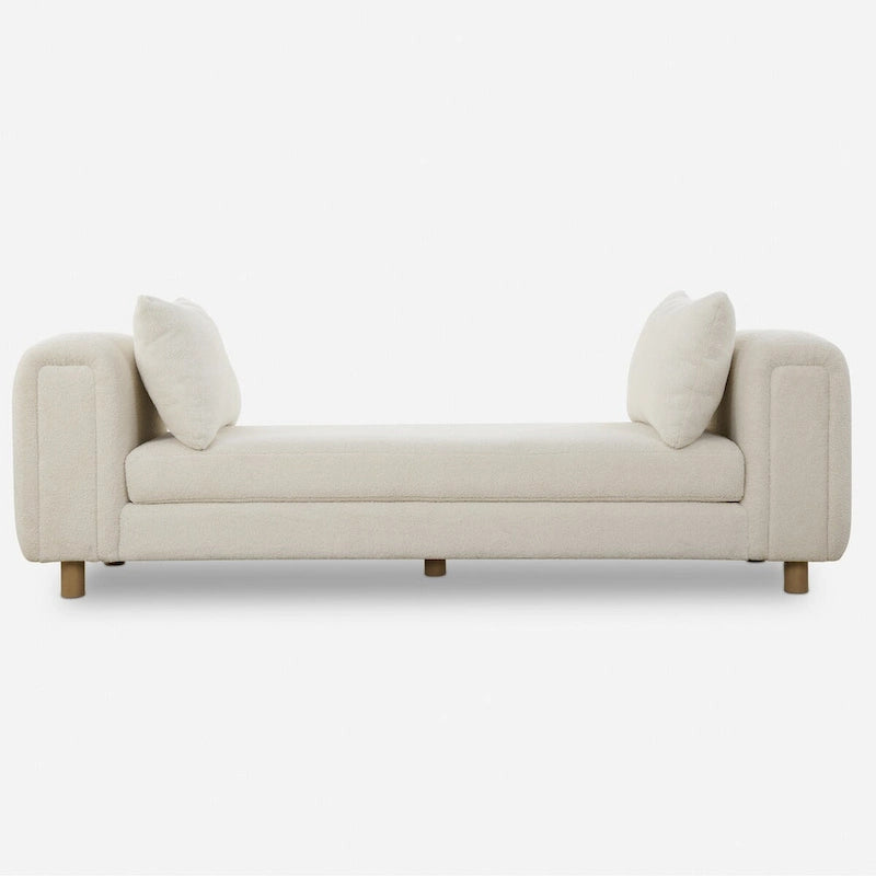 Uttermost Repose Oversized Ivory Bench - 28.5 H X 90.5 W X 26 D