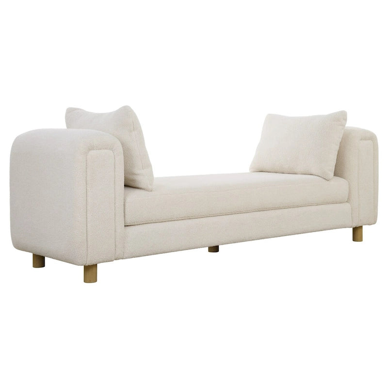 Oversized Ivory Bench - 28.5 H X 90.5 W X 26 D