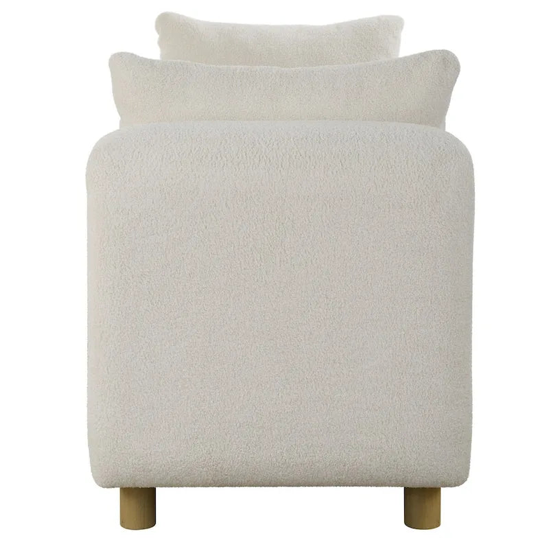 Oversized Ivory Bench - 28.5 H X 90.5 W X 26 D