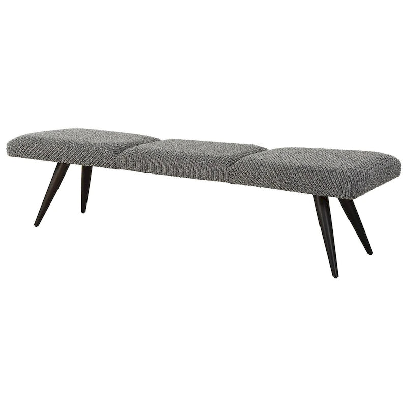 Charcoal Fabric Bench - 18 H X 72.5 W X 20 D