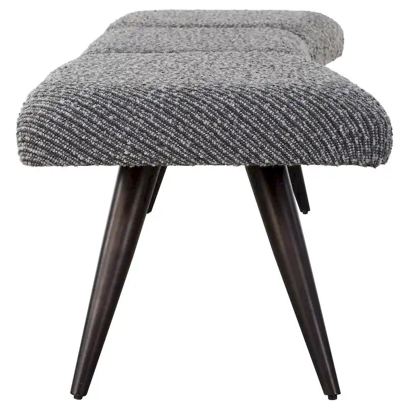 Charcoal Fabric Bench - 18 H X 72.5 W X 20 D