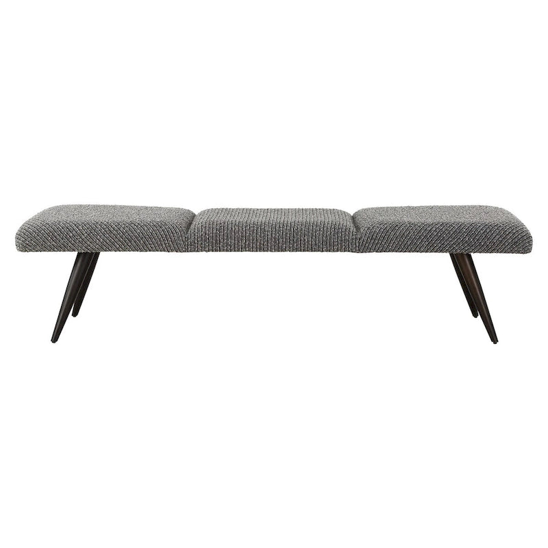 Charcoal Fabric Bench - 18 H X 72.5 W X 20 D