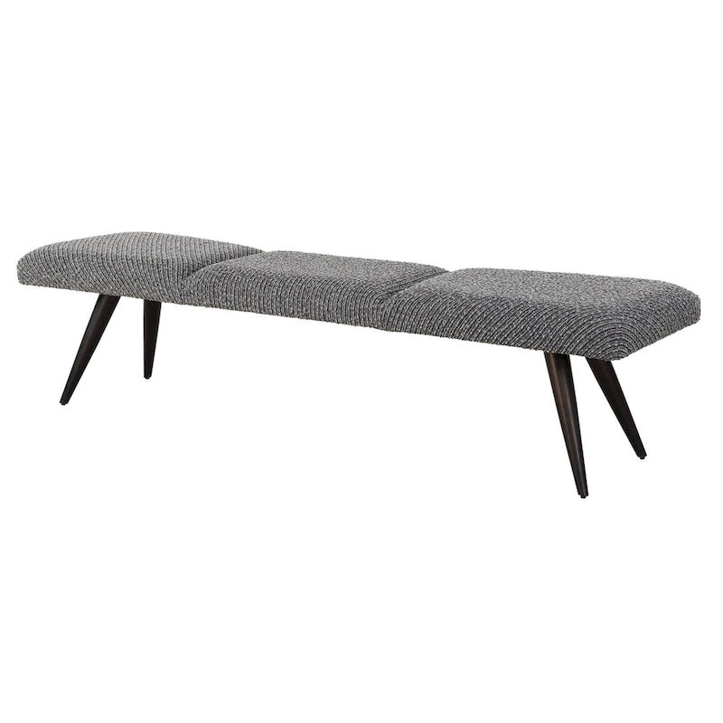 Charcoal Fabric Bench - 18 H X 72.5 W X 20 D