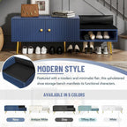 Modern Shoe Storage Bench with Hidden Storage and Upholstered Cushions for Bedside, Living Room and Entryway
