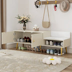 Modern Shoe Storage Bench with Hidden Storage and Upholstered Cushions for Bedside, Living Room and Entryway